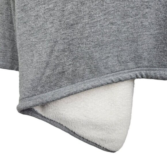 Ugg Faux Shearling Shawl Cardigan Size Medium Heather Gray Cream Ivory - Picture 16 of 16